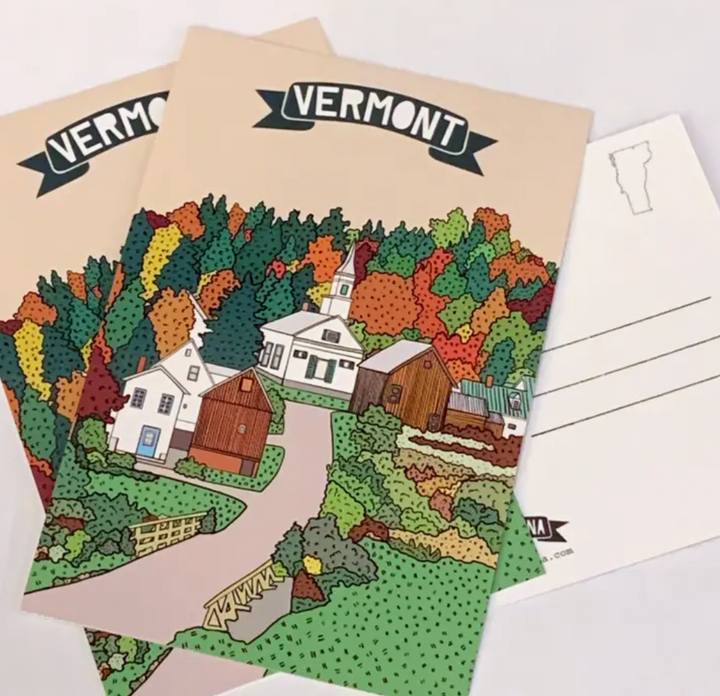Vermont Autumn Township Postcard