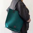 Load image into Gallery viewer, Hana Felt Tote - Kombu Felt & Black Leather
