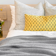 Load image into Gallery viewer, Eco Herringbone Throw - Marine / Milk