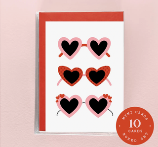Mini Boxed Set of 8 Baddie Heart Sunglasses Cards