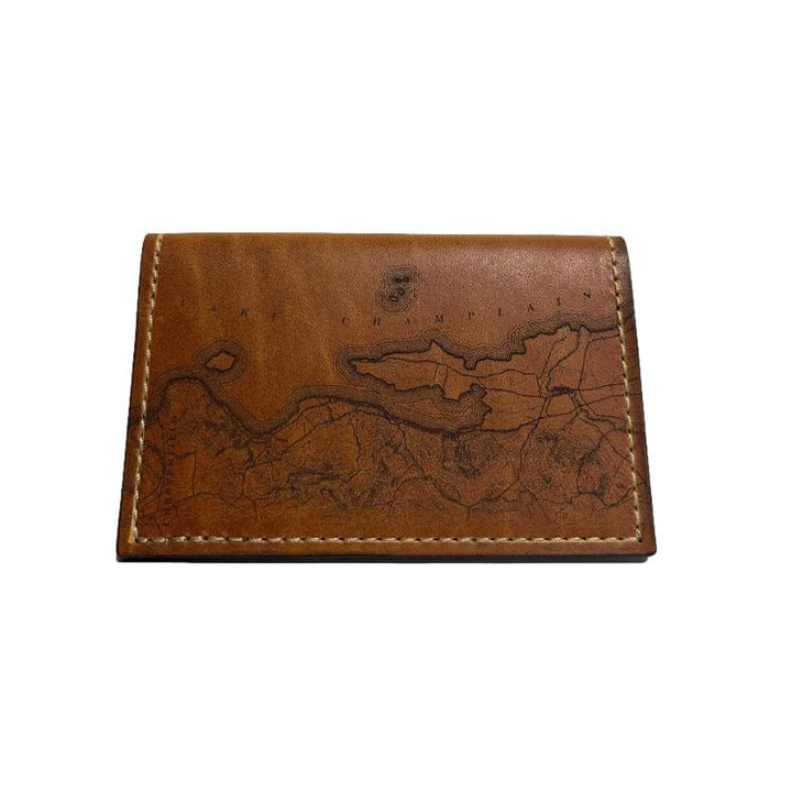Lake Champlain Ecthed Leather Wallet