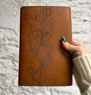Lake Champlain Etched Leather Journal