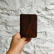 Load image into Gallery viewer, Green Mountains Map Leather Fold Wallet - Brown