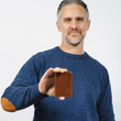 Load image into Gallery viewer, Handcrafted Leather Compact Bifold Wallet - Chocolate