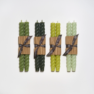 Beeswax 10" Rope Taper Candles - Sage