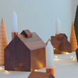 Load image into Gallery viewer, Oiled Walnut Barn Candle Holder