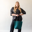 Load image into Gallery viewer, Hana Felt Tote - Kombu Felt & Black Leather