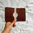 Load image into Gallery viewer, Green Mountains Map Leather Fold Wallet - Brown