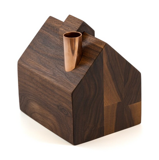Oiled Walnut Barn Candle Holder