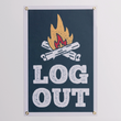 Load image into Gallery viewer, Log Out Felt Banner