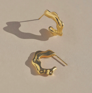 Olas Earrings Gold Vermeil