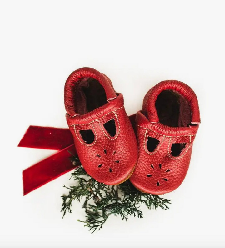Cherry Red T-Strap Baby &amp; Toddler Moccasins
