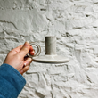 Load image into Gallery viewer, Laura White Pottery Candle Holder with Handle