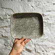 Load image into Gallery viewer, TEXTURED STONEWARE Tidbit Bowl TRAY - BRAID Charcoal PICKUP ONLY