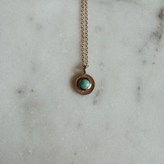 Sunbursrt Pendant Necklace Bronze 24"