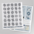 Load image into Gallery viewer, Pro Football Stadiums Scratch-Off Chart - 12x16