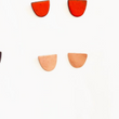 Load image into Gallery viewer, Copper & Ceramic Half Moon Stud Earrings