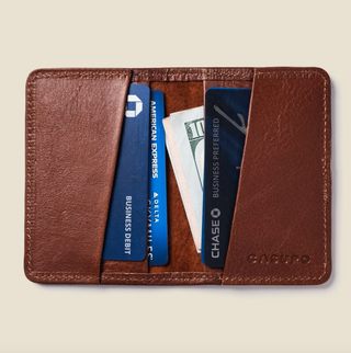 Handcrafted Leather Compact Bifold Wallet - Chocolate