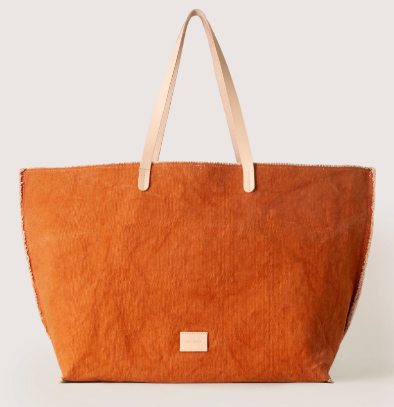 Hana Canvas Boat Bag - Caramel / Natural Leather