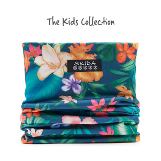 Skida Kid's Alpine Neckwarmer - Aloha / Party Wave