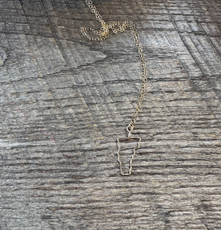 Vermont State Outline Necklace - 14k Gold Fill