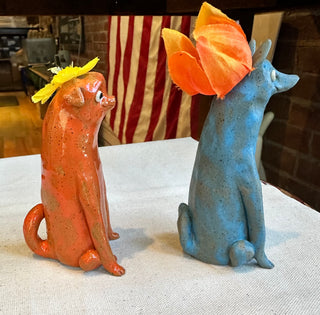 Victory Pottery Dog Vase (Assorted)
