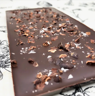 Vermont-Made Organic Fair Trade Chocolate Bar with Cacao Nibs & Alaskan Sea Salt