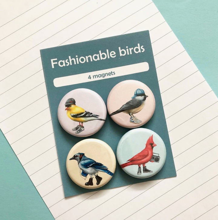 Fashionable Birds - North American Bird Magnets