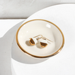 Load image into Gallery viewer, Gold Rimmed Ring Dish - White