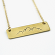Load image into Gallery viewer, Mountain Range Hand Stamped Bar Necklace - Brass
