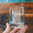 Load image into Gallery viewer, Etched Fly Fisherman Rocks Glass