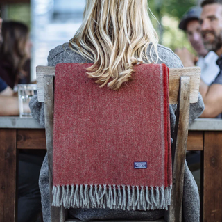 Faribault Ashby Twill Throw - Red 50x72