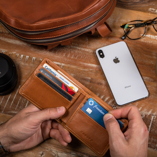 Classic Leather Bifold with RFID Protection - Whiskey Tan