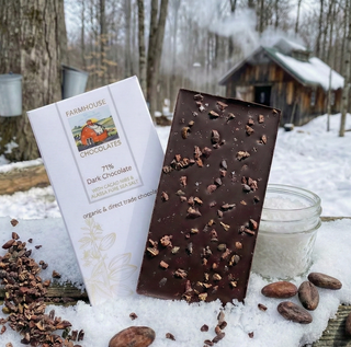 Vermont-Made Organic Fair Trade Chocolate Bar with Cacao Nibs & Alaskan Sea Salt