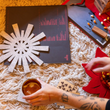 Load image into Gallery viewer, Merino Felt Starburst Trivet - Heather White