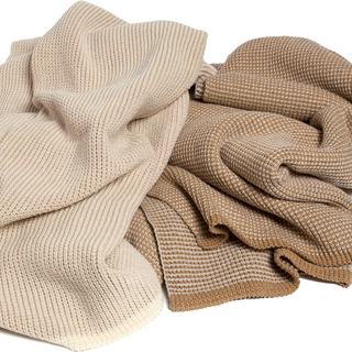 Wool Cardigan Throw Blanket Brown