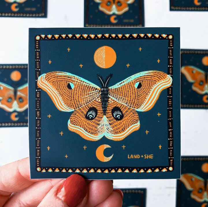 Luna Moth Square Sticker