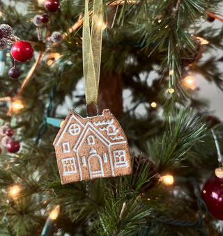 Handmade Ceramic Gingerbread Christmas Ornament - Set of 2