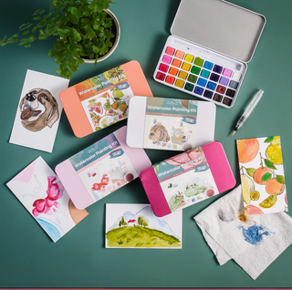 Winter Village Watercolor Painting Kit