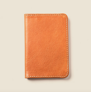 Leather Vertical Wallet With RFID Protection - Whiskey