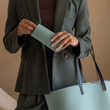 Load image into Gallery viewer, Hana Merino Wool Eyeglass Sleeve - Spruce & Black