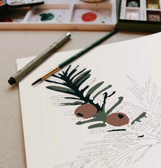 Paint-By-Numbers Kit - Winter Greenery