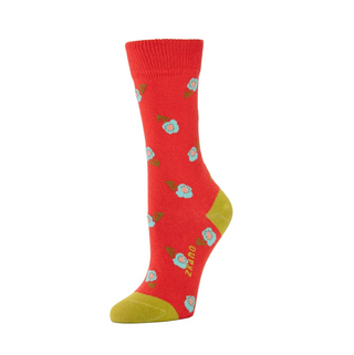 Forget me not poppy red Women's crew socks