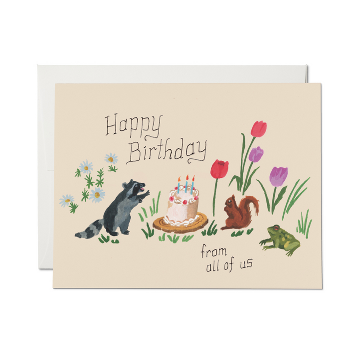 birthday critters cake card - RC5