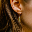 Load image into Gallery viewer, Botanical Tiny Rectangle Huggie Hoops - Queen Anne's Lace