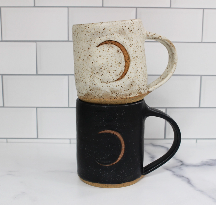 Fly Me To The Moon Speckled Mug - White