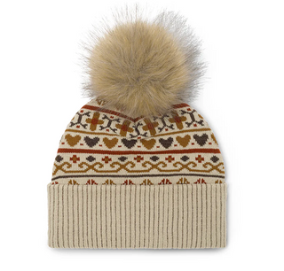 Vermont Made Sweater Cuffed Faux Fur Pom Beanie