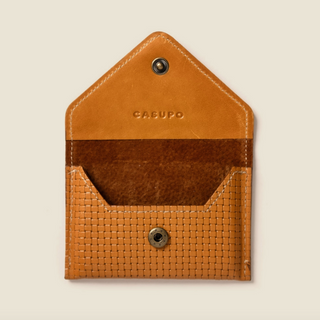 Mini Envelope Leather Wallet with RFID Protection - Tan