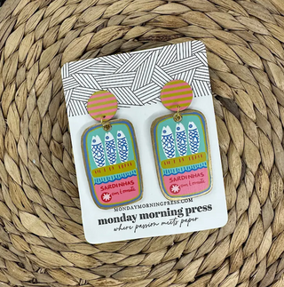 Sardine Earrings - Pink Stripe