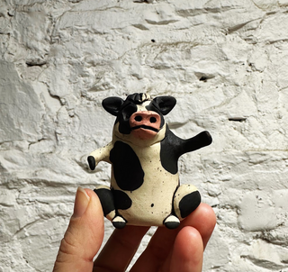 Victory Pottery Ceramic Cow Figurine
